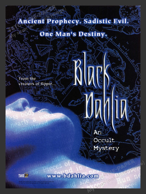 1997 Black Dahlia An Occult Mystery Video Game Print Advertisement
