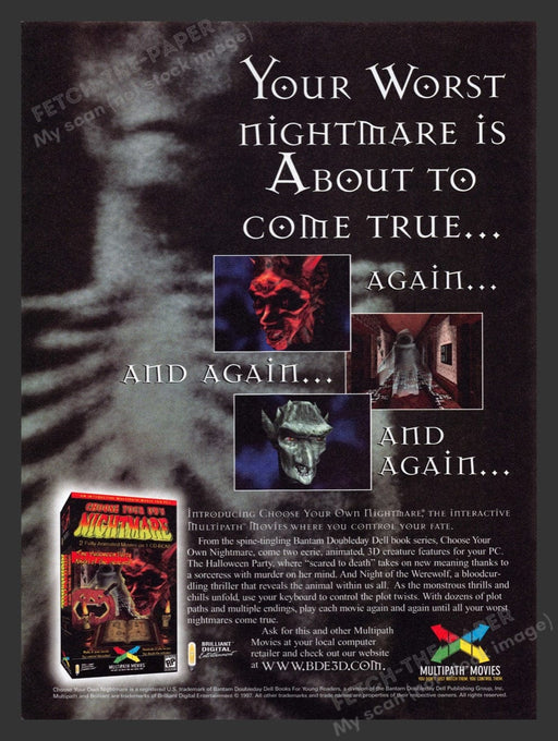 1997 Choose Your Own Nightmare Video Game Print Advertisement