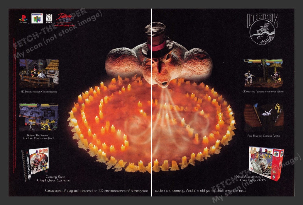 1997 Clay Fighter 63 1/3 Video Game Print Advertisement (2 Pages)