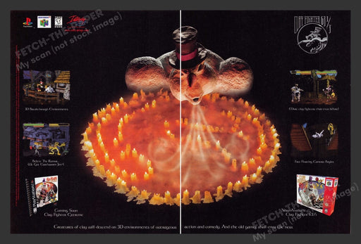 1997 Clay Fighter 63 1/3 Video Game Print Advertisement (2 Pages)
