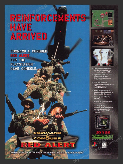 1997 Command & Conquer: Red Alert Video Game Print Advertisement