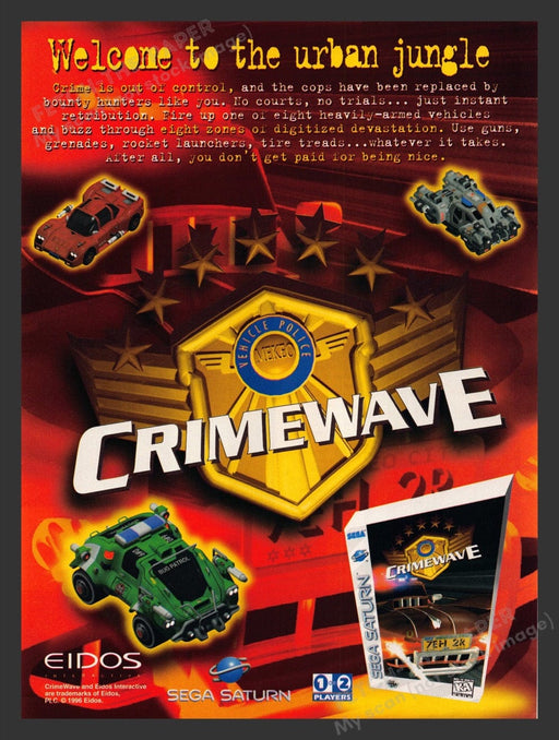 1997 Crimewave Video Game Print Advertisement