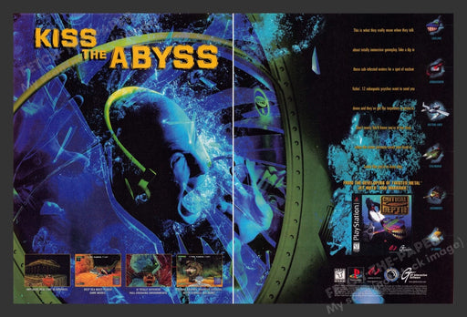1997 Critical Depth "Kiss the Abyss" Video Game Print Advertisement (2 Pages)