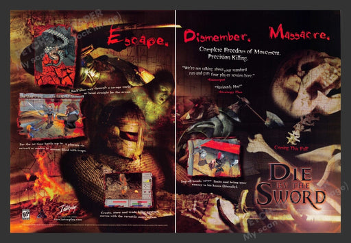 1997 Die by the Sword Video Game Print Advertisement (2 Pgs)