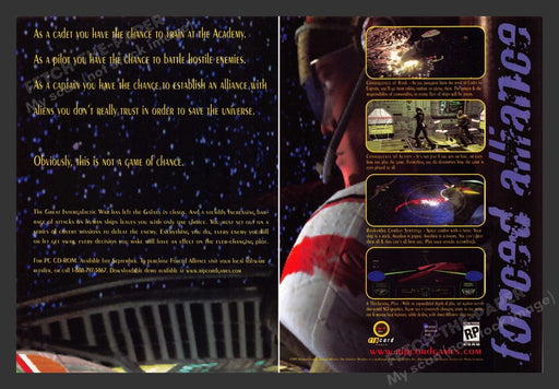 1997 Forced Alliance Video Game Print Advertisement (2 Pages)