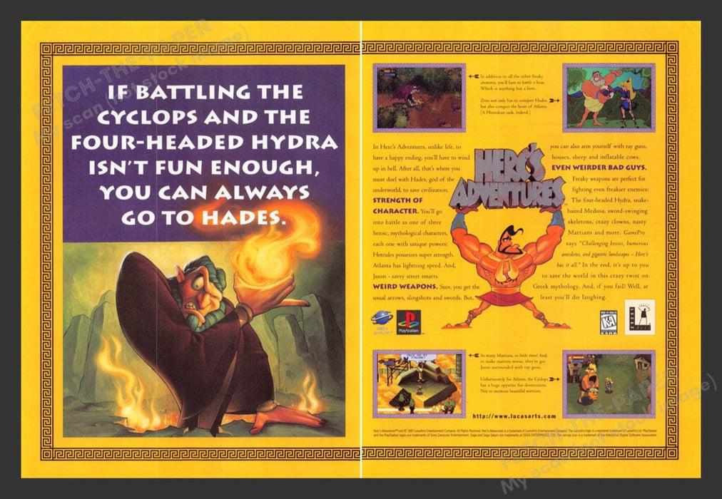 1997 Herc's Adventures Video Game Print Advertisement (2 Pages)