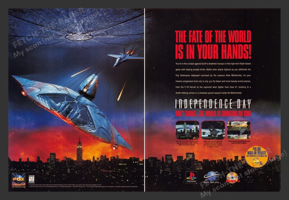 1997 Independence Day Video Game Print Advertisement (2 Pages)