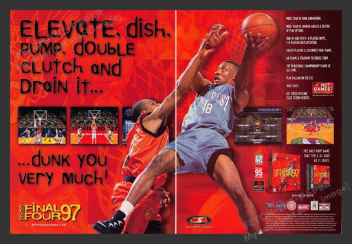 1997 NCAA Final Four '97 Video Game Print Advertisement (2 Pages)