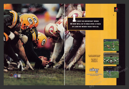 1997 NFL Game Day '98 Greenbay & 49ers Video Game Print Advertisement (2 Pgs)