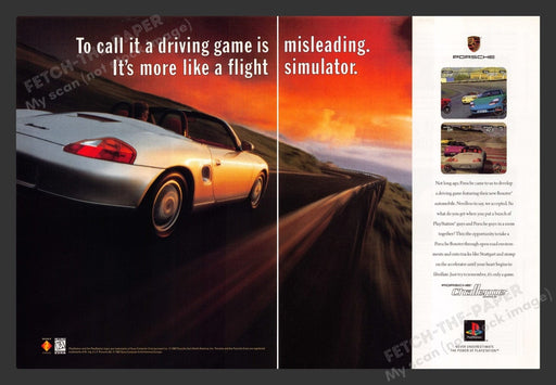 1997 Porsche Challenge Video Game Print Advertisement (2 Pages)