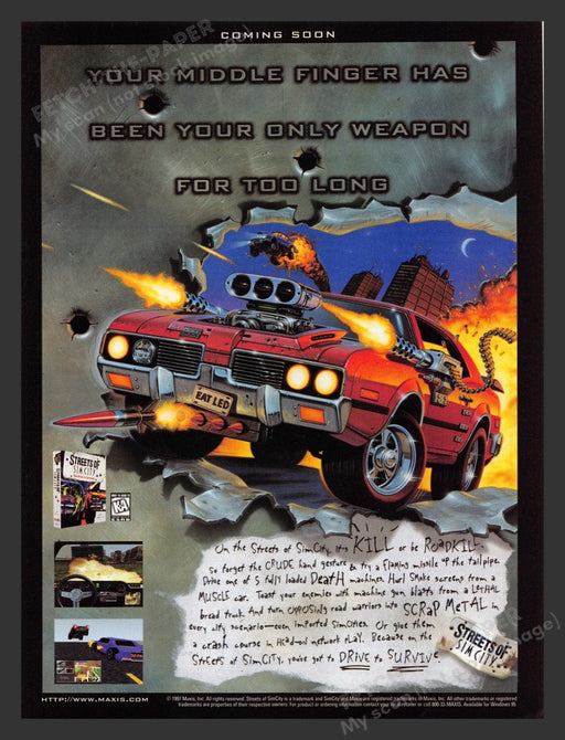 1997 Streets of Sim City Video Game Print Advertisement