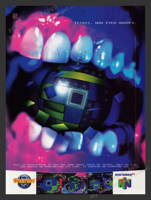 1997 Tetrisphere Video Game Print Advertisement