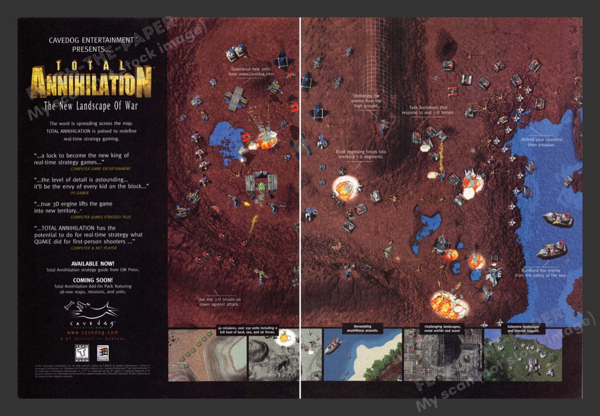 1997 Total Annihilation New Landscape of War Video Game Print Advertis ...