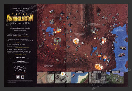 1997 Total Annihilation New Landscape of War Video Game Print Advertisement 2pgs