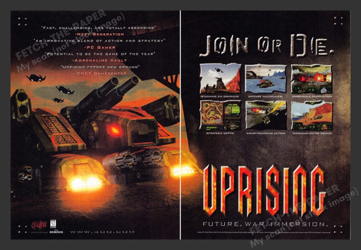 1997 Uprising Tank Video Game Print Advertisement (2 Pages)