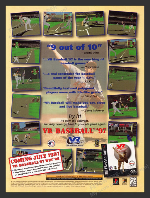 1997 VR Baseball '97 Video Game Print Advertisement