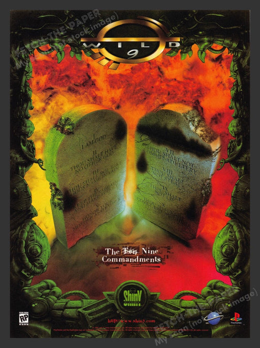 1997 Wild 9 Gravestones "The Nine Commandments" Video Game Print Advertisement