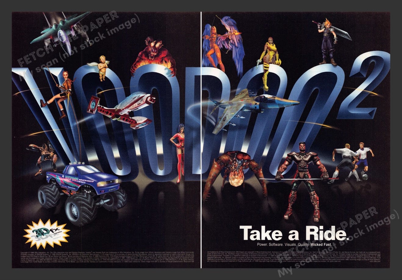 1998 3Dfx VooDoo 2 Video Game Print Advertisement (2 Pages) — Fetch-the ...