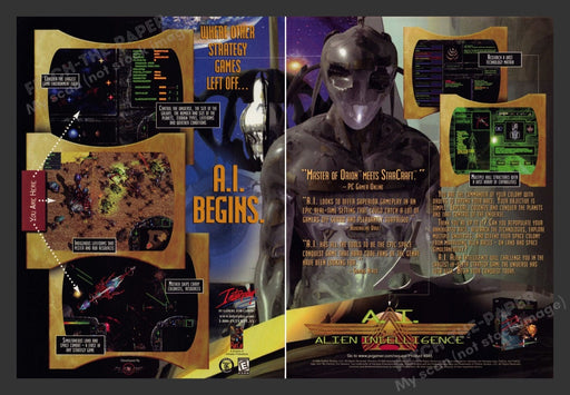 1998 A.I. Alien Intelligence Video Game Print Advertisement (2 Pages)