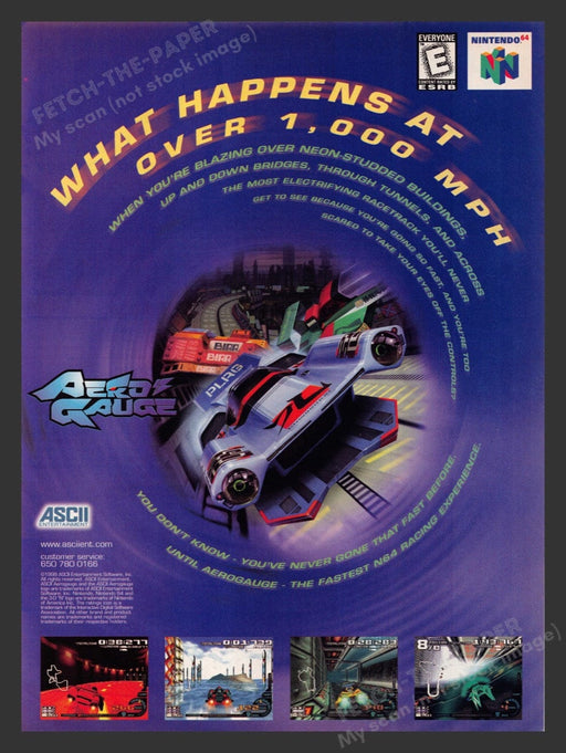 1998 Aero Gauge Video Game Print Advertisement