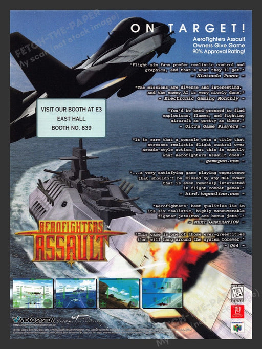 1998 Aerofighters Assault Submarine Video Game Print Advertisement