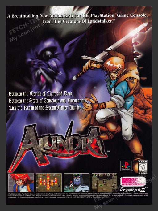 1998 Alundra Video Game Print Advertisement
