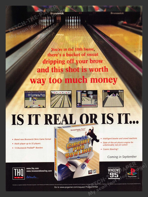 1998 Brunswick Circuit Pro Bowling Video Game Print Advertisement