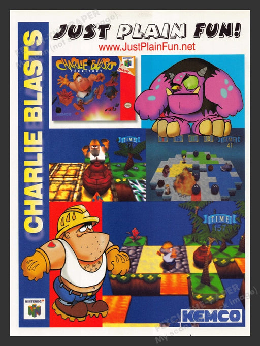 1998 Charlie Blasts Territory Video Game Print Advertisement