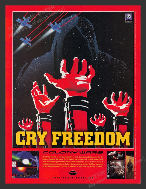 1998 Colony Wars "Cry Freedom" Video Game Print Advertisement