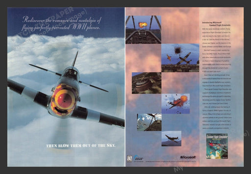 1998 Combat Flight Simulator Video Game Print Advertisement (2 Pages)