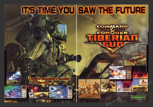 1998 Command & Conquer: Tiberian Sun Lg Video Game Print Advertisement (2 Pages)