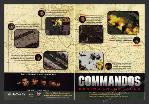 1998 Commandos: Behind Enemy Lines Video Game Print Advertisement (2 Pgs)