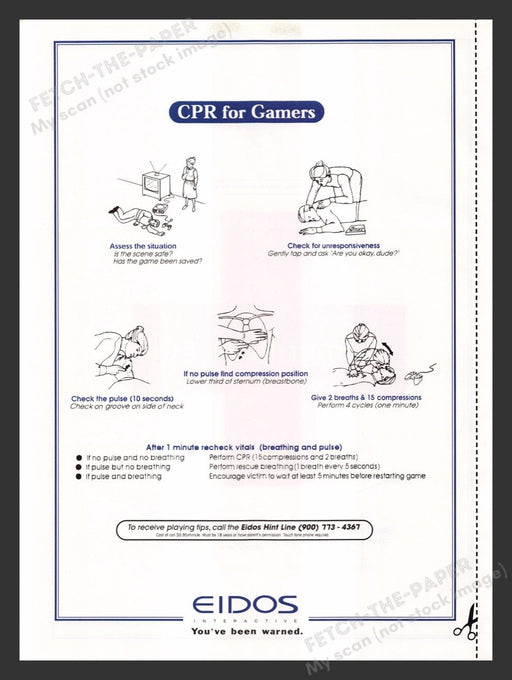 1998 CPR for Gamers EIDOS Video Game Print Advertisement