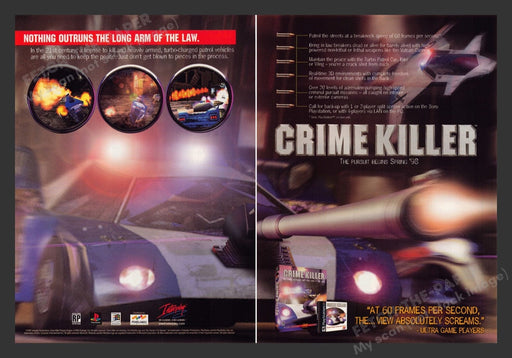 1998 Crime Killer 60 fps Video Game Print Advertisement (2 Pages)