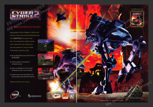 1998 Cyber Strike 2 Video Game Print Advertisement (2 Pages)