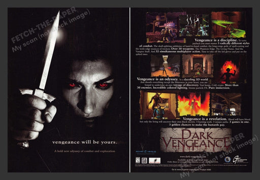 1998 Dark Vengeance Video Game Print Advertisement (2 Pages)