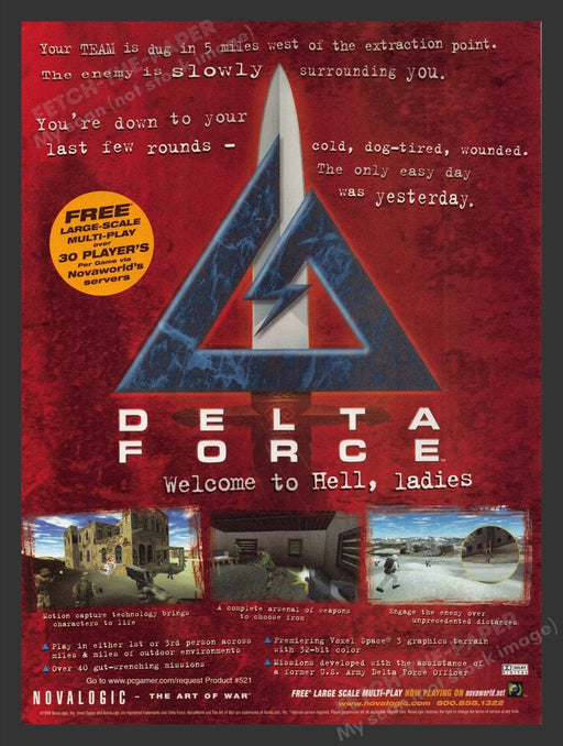 1998 Delta Force Video Game Print Advertisement