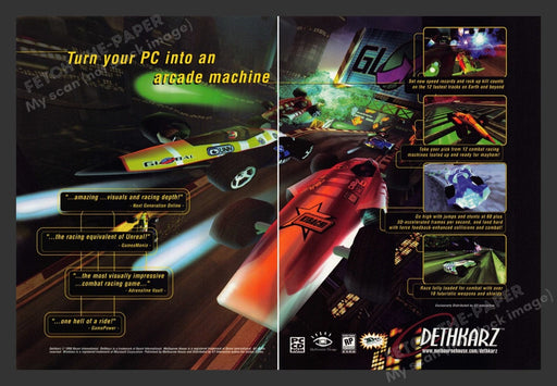 1998 Dethkarz Video Game Print Advertisement (2 pages)