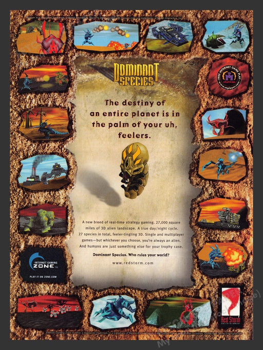 1998 Dominant Species 3-eyed Video Game Print Advertisement