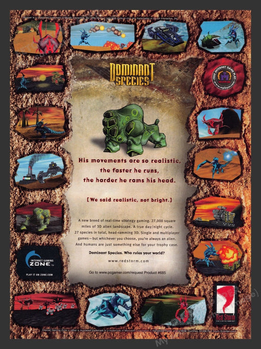 1998 Dominant Species Video Game Print Advertisement