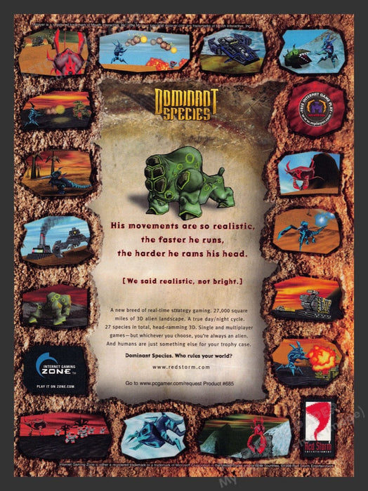 1998 Dominant Species Video Game Print Advertisement