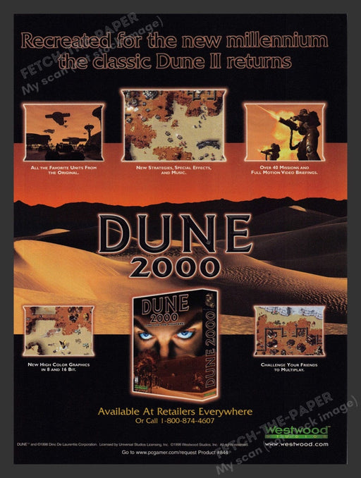 1998 Dune 2000 Video Game Print Advertisement