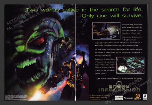 1998 Enemy Infestation Two Worlds Video Game Print Advertisement (2 Pages)