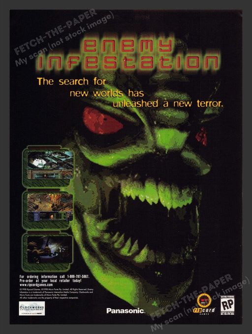 1998 Enemy Infestation Video Game Print Advertisement