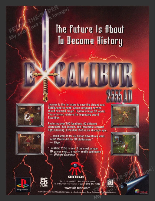 1998 Excalibur 2555 AD Video Game Print Advertisement