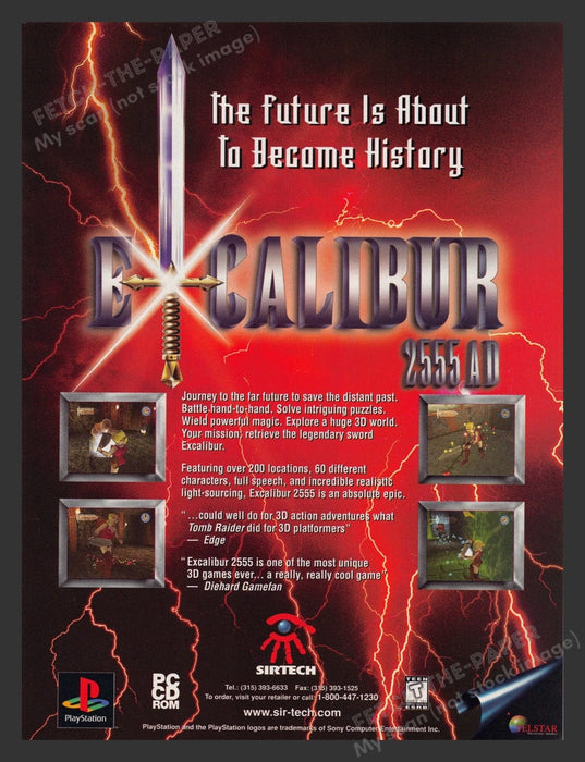 1998 Excalibur 2555 AD Video Game Print Advertisement