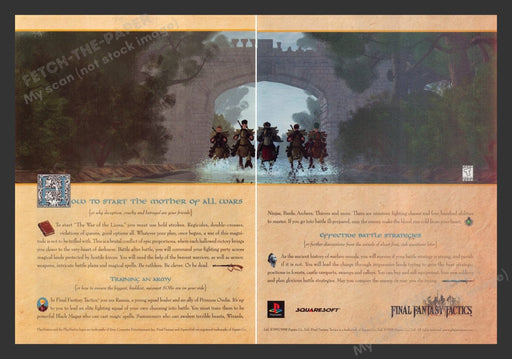 1998 Final Fantasy Tactics Video Game Print Advertisement (2 Pages)