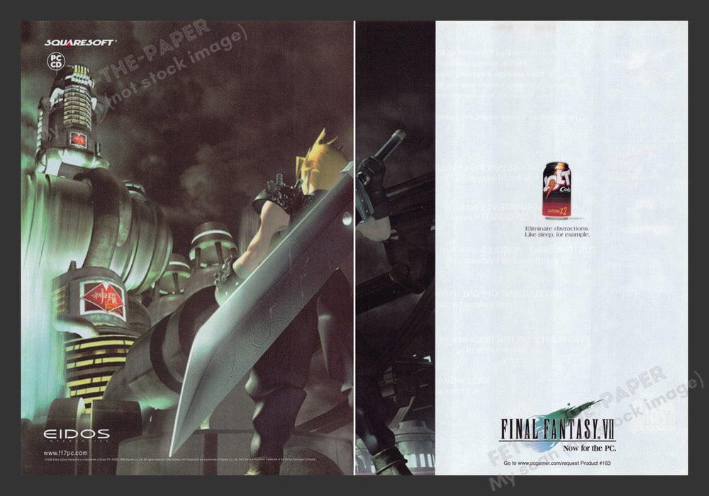1998 Final Fantasy VII Confrontation Video Game Print Advertisement (2 Pages)