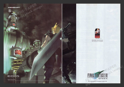 1998 Final Fantasy VII Confrontation Video Game Print Advertisement (2 Pages)