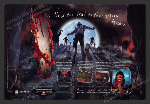 1998 Flesh or Feast Bloddy Chainsaw Video Game Print Advertisement (2 Pages)